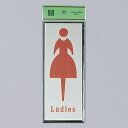 楽天セミプロDIY店ファースト光　サインプレート　『Ladies』　PL340-2　200mm×80mm×3mm　アルミ特殊仕上げ+アクリル黒　テープ付