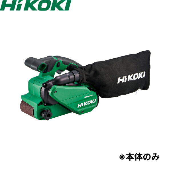 商品の特徴 HiKOKI(日立工機) 36Vコードレスベルトサンダ SB3608DA(XPZ) 電池1個・充電器・ケース付 ●AC品並みの研削性能※（5分間の研削量の比較）（実測値） 研削量 （研削条件）材料：ラワン材 押付荷重：29.4N（3kgf） 研磨ベルト粒度：80 ダイヤル設定：5 ※ 数値は参考値です。材料や条件により異なります。 ●AC品並みの集じん性能※（実測値） AC品並みの集じん率を実現。 （測定条件） 材料：ラワン材 押付荷重：29.4N（3kgf） 研磨ベルト粒度：80 　ダイヤル設定：5　研削時間：5分 ※ 数値は参考値です。材料や条件により異なります。 ●待望のコードレス化！ コードを気にせず使用できるので、取り回しやすくなりました。また研削面もよりフラットになり仕上がりも綺麗です。 ●使いやすさの向上！ コンパクト＋壁際研削 全幅をAC品に比べ約20mm短くしたことで、左右の重量バランスを改善し、作業性を向上させました。またAC品同様、壁際研削に対応可能です。 ●モード切替が可能！ 5段変速+オートモード オートモード時は負荷に応じて最低速度⇔最高速度を自動で切り替え。 ●ダストバッグ 金具をつまむ必要がないので、簡単に差し込みが可能です。 ●1充電当たりの作業時間（目安）※ ※ 数値は参考値です。材料や条件により異なります。 製品仕様 ●ダイヤル設定とベルト速度 ・変速モード 1：2.0m/s（122m/分） 2：3.7m/s（220m/分） 3：5.2m/s（310m/分） 4：6.7m/s（400m/分） 5：7.5m/s（450m/分） ・オートモード A： 軽負荷時：2.0m/s（122m/分） 重負荷時：7.5m/s（450m/分） ●モーター：直流ブラシレスモーター ●研磨ベルト寸法 （幅×周長）：76mm×533mm ●機体寸法 （全長×全高×全幅）：325mm×199mm×150mm （BSL36A18X装着時） ●質量：4.3kg（BSL36A18X装着時） ●振動3軸合成値※1：3.0m/s ●使用可能蓄電池※2：マルチボルト蓄電池（残量表示付） ●蓄電池： ・形名 BSL36A18X ・電圧-容量 36V-2.5Ah / 18V-5.0Ah ●充電器 ・形名：UC18YDL2（冷却機能付） ・充電時間※3：約19分（実用充電）/ 約25分（満充電） ●標準付属品：エンドレス研磨ベルトWA#80、#120、 ダストバック、電池カバー ※1　振動3軸合成値は、EN62841-2-4規格に基づき測定しています。 ※2　蓄電池（BSL3620/3625/3626/3660およびBSL18XX、BSL14XXシリーズ）はご使用になれません。 ※3　充電時間は周囲温度や蓄電池の状態により長くなるときがあります。 JANコード：4966376408610