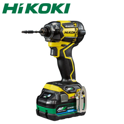 商品の特徴 HIKOKI(日立工機)コードレスインパクトドライバ　WH36DC(2XPSZ)(DY)デザートイエロー　バッテリー2個付 ●ビット振れ 約17% 軽減 ●軽快な取り回し ●3灯LEDライト搭載 ●業界最速締付スピード ●モード切替で作業効率アップ ●スマホでカスタマイズ スマートフォンにアプリをダウンロードしてBluetooth?で連携すると、スイッチの遊びや回転数などを自由に調整できます。 製品仕様 ●1充電当たりの作業量(目安)[木ねじ締付]：?5.4 × 90mm(ラワン材・下穴なし)約460本 ●1充電当たりの作業量(目安)[木ねじ締付]：?4.3 × 65mm(ラワン材・下穴なし)約760本 ●1充電当たりの作業量(目安)[金物ビス締付]：?6.0 × 120mm(杉材・下穴なし)約160本 ●1充電当たりの作業量(目安)[小ねじ締付]：M8×16mm約4,200本 ●能力(小ねじ)：4～8mm ●能力(普通ボルト)：M5～M16 ●能力(高力ボルト)：M5～M14 ●能力(テクスねじ)：?3.5～?6mm ●能力(コーススレッド)：22～125mm ●六角軸二面幅：6.35mm ●最大締付トルク(気温20℃満充電時)(締付時間3秒)：M16高力ボルト(強度区分10.9)ソケットアダプタ＋六角ソケット使用：200N・m(2,040kgf・cm) ●無負荷回転数(気温20℃満充電時)[ソフトモード]：0～900min-1(回/分) ●無負荷回転数(気温20℃満充電時)[パワーモード]：デフォルト0～3,400min-1(回/分)：カスタマイズ0～(1,900～3,600)min-1(回/分) ●無負荷回転数(気温20℃満充電時)[ボルトモード]：単発・連発0～2,900min-1(回/分) ●無負荷回転数(気温20℃満充電時)[テクスモード]：0～3,700min-1(回/分) ●打撃数(気温20℃満充電時)[ソフトモード]：0～2,000min-1(打撃/分) ●打撃数(気温20℃満充電時)[パワーモード]：0～4,100min-1(打撃/分) ●打撃数(気温20℃満充電時)[ボルトモード]：0～4,100min-1(打撃/分 ●打撃数(気温20℃満充電時)[テクスモード]：0～2,200min-1(打撃/分) ●機体寸法(全長×高さ×センタハイト)：116 × 241 × 29mm(BSL36A18装着時)ヘッド長さ：114mm ●質量：1.6kg(BSL36A18装着時) ●使用可能蓄電池：マルチボルト蓄電池(残量表示付) ●マルチボルト形名：BSL36A18B(冷却対応)(Bluetooth?蓄電池)/BSL36A18(冷却対応) ●マルチボルト電圧：36V-2.5Ah / 18V-5.0Ah ●マルチボルト充電時間：約19分(実用充電)/ 約25分(満充電) ●充電器形名：UC18YDL2(冷却機能付) ●標準付属品：BSL36A18BX×2個・力こぶビット(スレンダータイプ)(85L)・急速充電器(冷却機能付)・ケース・予備電池・電池カバー ●ボディカラー：デザートイエロー JANコード：4966376412013