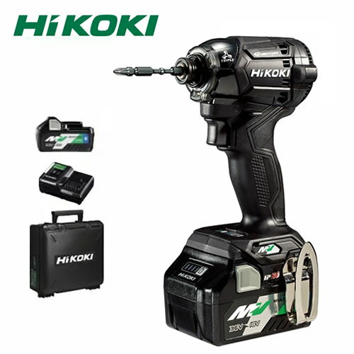 HiKOKI(日立工機) マルチボルト(36V) コードレスインパクトドライバ WH36DC(2XPBS) ストロングブラック Bluetooth電池2個・充電器・ケース・ビット付 5780-2793【在庫有り】