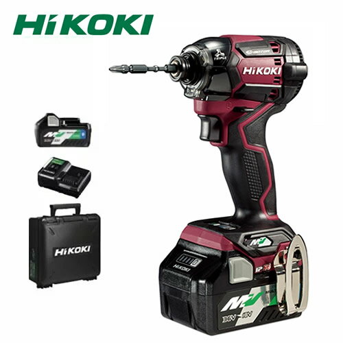 HiKOKI(日立工機) マルチボルト(36V) コードレスインパクトドライバ WH36DC(2XPRS) フレアレッド Bluetooth電池2個・充電器・ケース・ビット付 5780-2794【在庫有り】