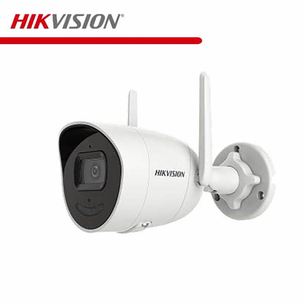 商品の特徴 2MP 解像度による高品質な画像処理 Wi-Fi 接続と簡単設置を実現 双方向音声機能内蔵により、リアルタイム監視が可能 効率的な H.265 圧縮技術 IR 距離の長い高度な赤外線技術- EXIR 2.0 を搭載 カメラ単体では、Wi-Fi 経由で Hik-Connect と接続することはできません 防水・防塵(IP66) メモリーカードスロット内蔵、micro SD/SDHC/SDXC カードに対応、最大 256 GB ※モニター付レコーダー1台に対してカメラ4台は自由に組み合わせ可能です。 仕様 カメラ イメージセンサー1/2.7" Progressive Scan CMOS 最低照度カラー:0.005 ルクス@ (F1.6、AGCオン),白黒: IRで0ルクス 最大解像度1920 × 1080 シャッタースピード1/3秒〜1/100,000秒 デイ＆ナイト機能IRカットフィルター 調整角度パン: 0°〜360°、チルト: 0°〜90°、回転: 0°〜360° レンズ レンズタイプ固定焦点レンズ、2.8 mmと4.0 mmのオプション 焦点距離＆FOV2.8 mm: 水平FOV 111°、垂直FOV 59°、対角FOV 133° 4 mm: 水平FOV 91°、垂直FOV 46°、対角FOV 110° 絞りF1.6 アイリスタイプ固定 レンズマウントM12 撮影可能距離2.8 mm: 1 m〜∞ 4 mm: 1.1 m〜∞ 照明 補助光の種類IR 照射距離最大30 m IR波長850 nm スマート補光機能対応 ビデオ メインストリーム50 Hz: 25 fps (1920 × 1080、1280 × 720) 60 Hz: 30 fps (1920 × 1080、1280 × 720) サブストリーム50 Hz: 25 fps (640 × 480、640 × 360) 60 Hz: 30 fps (640 × 480、640 × 360) ビデオ圧縮メインストリーム:H.265+/H.265/H.264+/H.264サブストリーム: H.265/H.264/MJPEG ビデオビットレート32 Kbps〜8 Mbps H.264タイプベースラインプロファイル/メインプロファイル/ハイプロファイル H.265タイプメインプロファイル オーディオ 音声圧縮G.711ulaw/G.711alaw/G.722.1/G.726/MP2L2/PCM/AAC オーディオビットレート64 Kbps (G.711)/16 Kbps (G.722.1)/16 Kbps (G.726)/32〜160 Kbps (MP2L2)/16〜64 Kbps (AAC) オーディオサンプリングレート8 kHz/16 kHz 環境ノイズフィルタリング対応 ネットワーク プロトコルTCP/IP、ICMP、HTTP、HTTPS、FTP、DHCP、DNS、DDNS、RTP、RTSP、RTCP、 PPPoE、NTP、UPnP、SMTP、SNMP、IGMP、802.1X、QoS、IPv6、Bonjour 同時ライブビュー最大6チャンネル APIオープンネットワークビデオインターフェース、ISAPI ユーザー/ホスト最大32ユーザー 3種類のユーザーレベル: アドミニストレーター、オペレーター、ユーザー クライアント有線ネットワーク: Hik-Connect、iVMS-4200 Wi-Fi: iVMS-4200 *カメラ単体では、Wi-Fi 経由で Hik-Connect と接続することはできません ウェブブラウザーIE 10+: ライブビューにプラグインが必要 Chrome 57.0+、Firefox 52.0+: ライブビューにプラグイン不要 Chrome 57.0+、Firefox 52.0+: ローカルサービス Wi-Fi 転送速度11n: 最大 300 Mbps Wi-Fi プロトコル802.11n: OFDM 802.11b: DSSS 802.11g: OFDM 周波数範囲2.412 GHz〜2.472 GHz チャンネル帯域幅20/40 MHz 変調方式802.11n: BPSK、QPSK、16QAM および 64QAM 802.11b: DBPSK および DQPSK、CCK 802.11g: BPSK、QPSK、16QAM および 64QAM ワイヤレス範囲最長 120 m (実際の環境により性能は異なります) アンテナアンテナ 2 本 画像 画像設定回転モード、彩度、輝度、コントラスト、シャープネス（クライアントソフトウェアまたはウェブブラウザーで調整可能） デイ・ナイト切り替え自動、スケジュール、デイ、ナイト ワイドダイナミックレンジ(WDR)120 dB 画像処理BLC、3D DNR インターフェース 内蔵マイクあり 内蔵スピーカーあり オンボードストレージ メモリーカードスロット内蔵、micro SD/SDHC/SDXCカードに対応、最大256 GB リセットキーあり イーサネット端子RJ45 10 M/100 M 自己適応型イーサネット端子×1 全般 電源12 VDC ± 25%、0.5 A、最大6 W、5.5 mm同軸電源プラグ、逆極性保護, スイッチングアダプターはパッケージに含まれています。 保管条件-30°C〜60°C/湿度95%以下(結露なきこと) 言語英語、日本語 起動および動作条件 -30°C〜60°C/湿度95%以下(結露なきこと) 一般機能アンチフリッカー、ハートビート、ミラー、パスワード保護、プライバシーマスク、透かし、IPアドレ スフィルター 材質 ベース: 金属、前面カバー: 金属、背面カバー: プラスチック 寸法175.6 mm × 73 mm × 89.1 mm 梱包寸法260 mm × 125 mm × 125 mm 重量 約345 g 梱包重量 約690 g ハイクビジョン ネットワークカメラ　関連商品 ビデオレコーダー モニター付き DS-7604NI-L1/W-2-1 バレット型　ネットワークカメラ DS-2CV2021G2-IDW ドーム型 ネットワークカメラ DS-2CV2121G2-IDW
