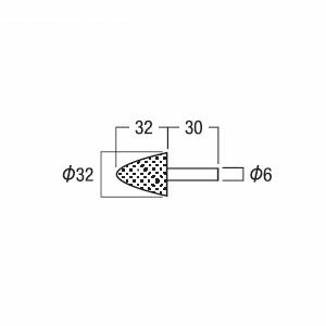 HiKOKI（日立工機） 6mm用軸付トイシ No.939100 KA-1（粒度：WA60PV） 10本入