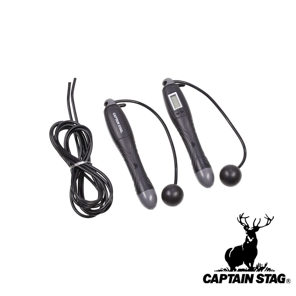 【お得な2個セット】キャプテンスタッグ(CAPTAIN STAG) Vit Fit エアーなわとび(ブラック) | ブラック アウトドア 縄跳び なわとび カウ...