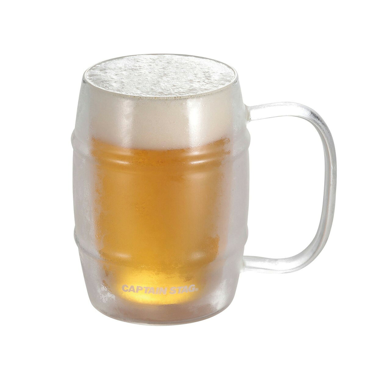 【2個セット】キャプテンスタッグ(CAPTAIN STAG) 樽ビアカップ 350ml (ダブルウォール) | 樽ビアカップ 耐熱ガラス マグカップ 二重構造 アウトドア キャンプ用品 バーベキュー 屋外 保温 保冷 カップ キャンプ 樽 ビアカップ first23-18828945 セミプロDIY店ファースト サンプル画像2