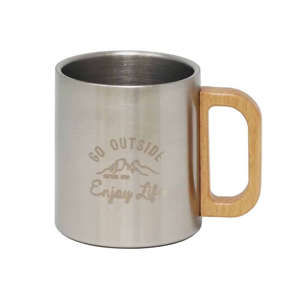 セミプロDIY店ファーストの2025新商品 選べる2size(CAPTAIN STAG) モンテ ダブルステンマグカップ 250ml 350ml | モンテ ダブルステンレスマグカップ カーキ ブラック コップ ダブルステンレスマグカップ350ml 保温 アウトドア マグカップ マグ カップ タンブラー｜アングル2