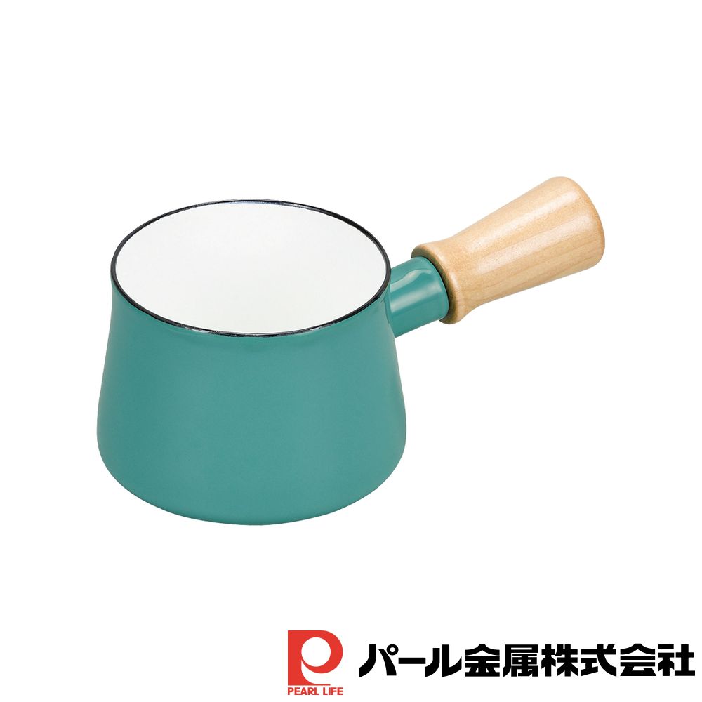 パール金属 プチっと ホーローミルクパン10cm(ブルー) | ブルー プチっと パール金属 片手鍋 ミルクパン ホーロー 離乳食 キッチン 小鍋 なべ 小さい ミニ ガス火用 ガス火専用 一人暮らし プチクック プチッと ホーロー鍋 小さめ 北欧
