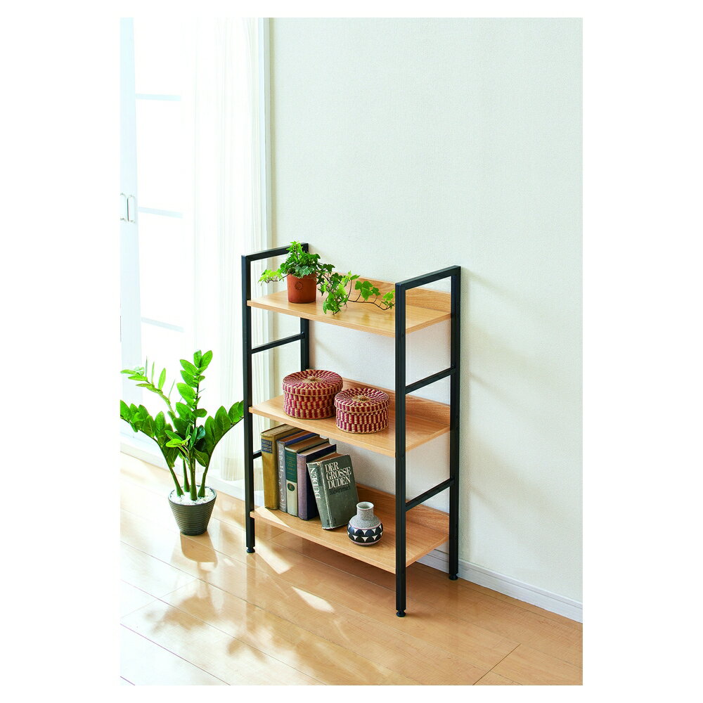 【お得な2個セット】シンプルシェルフ60 3段 | 3段 ラック 本棚 棚 おしゃれ 収納 シェルフ シンプル ナチュラル 飾り棚 フリーラック 書棚 幅 幅60 奥行28 高さ92 スリム オープン 北欧 ブラウン アンティーク リビング収納