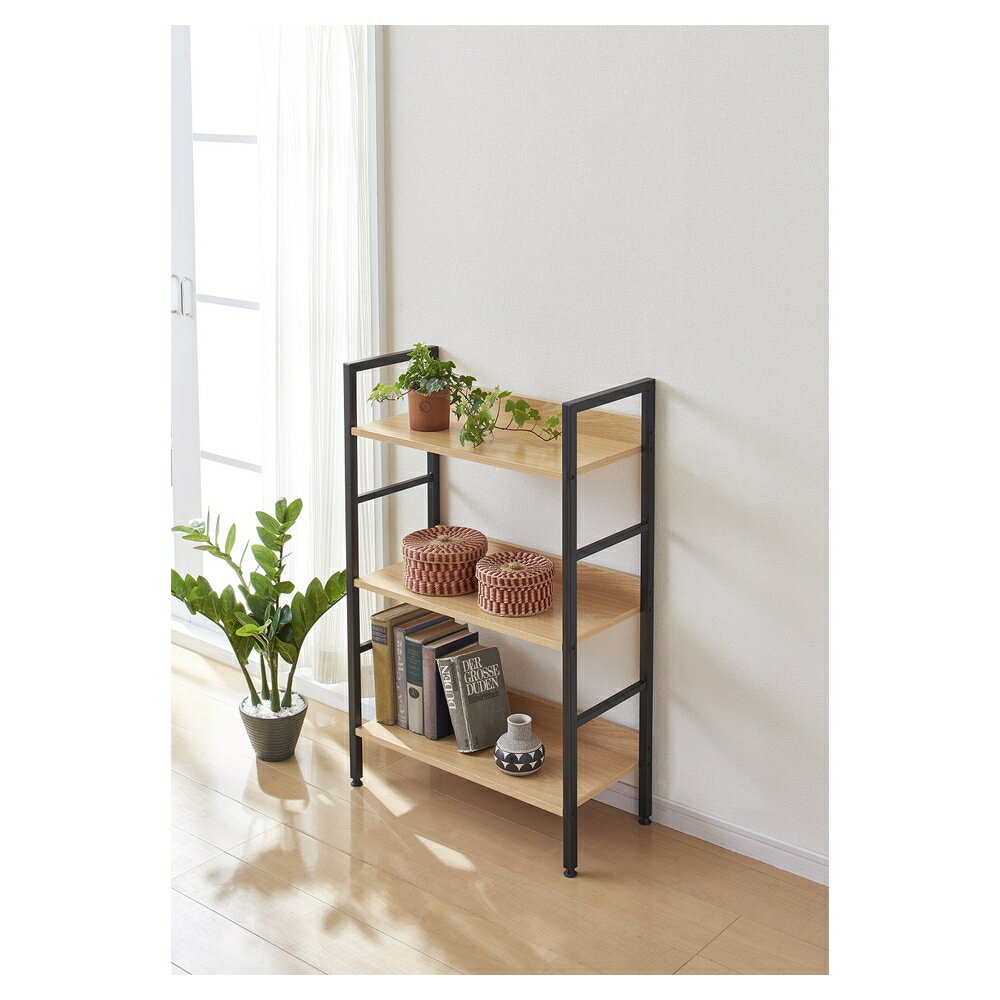 【お得な2個セット】シンプルシェルフ60 3段 | 3段 ラック 本棚 棚 おしゃれ 収納 シェルフ シンプル ナチュラル 飾り棚 フリーラック 書棚 幅 幅60 奥行28 高さ92 スリム オープン 北欧 ブラウン アンティーク リビング収納 [2]