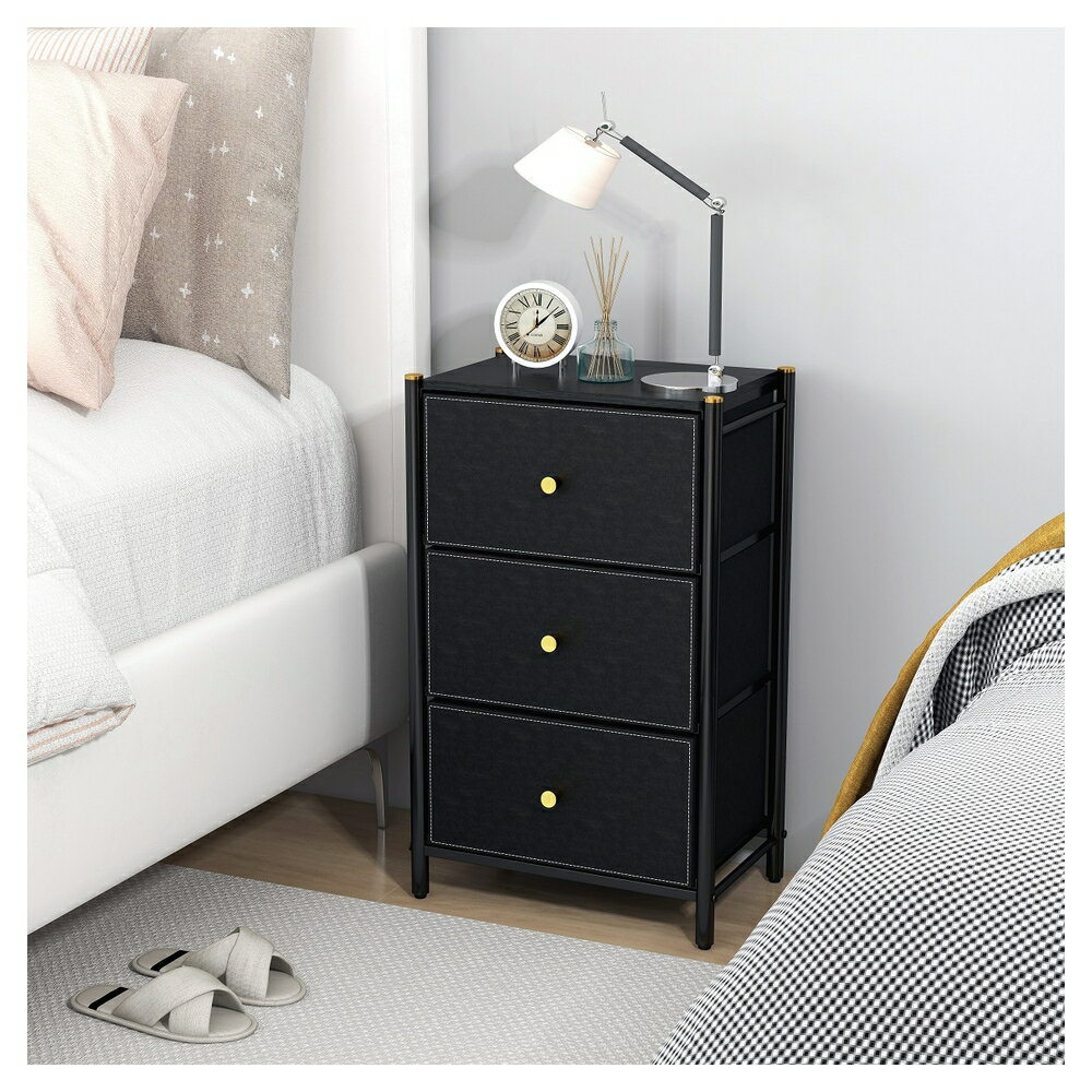 【お得な2個セット】GOLDVEL エレガントチェスト3段W46ブラック | ブラック 収納 3段 チェスト タンス 家具 インテリア 引き出し おしゃれ ラック 幅46 奥行32 高さ75 エレガント ローチェスト シンプル 脚付き 洋服 小物