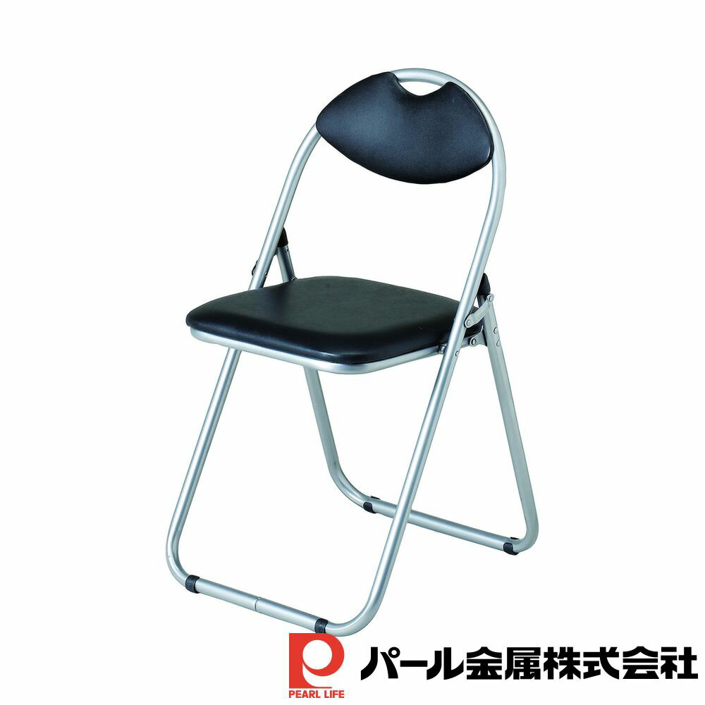【お得な2個セット】会議用パイプイス | ブラック 椅子 パイプ椅子 イス いす チェアー スツール 折り畳み コンパクト 学校 オフィス 会議室 6脚 メーカ...