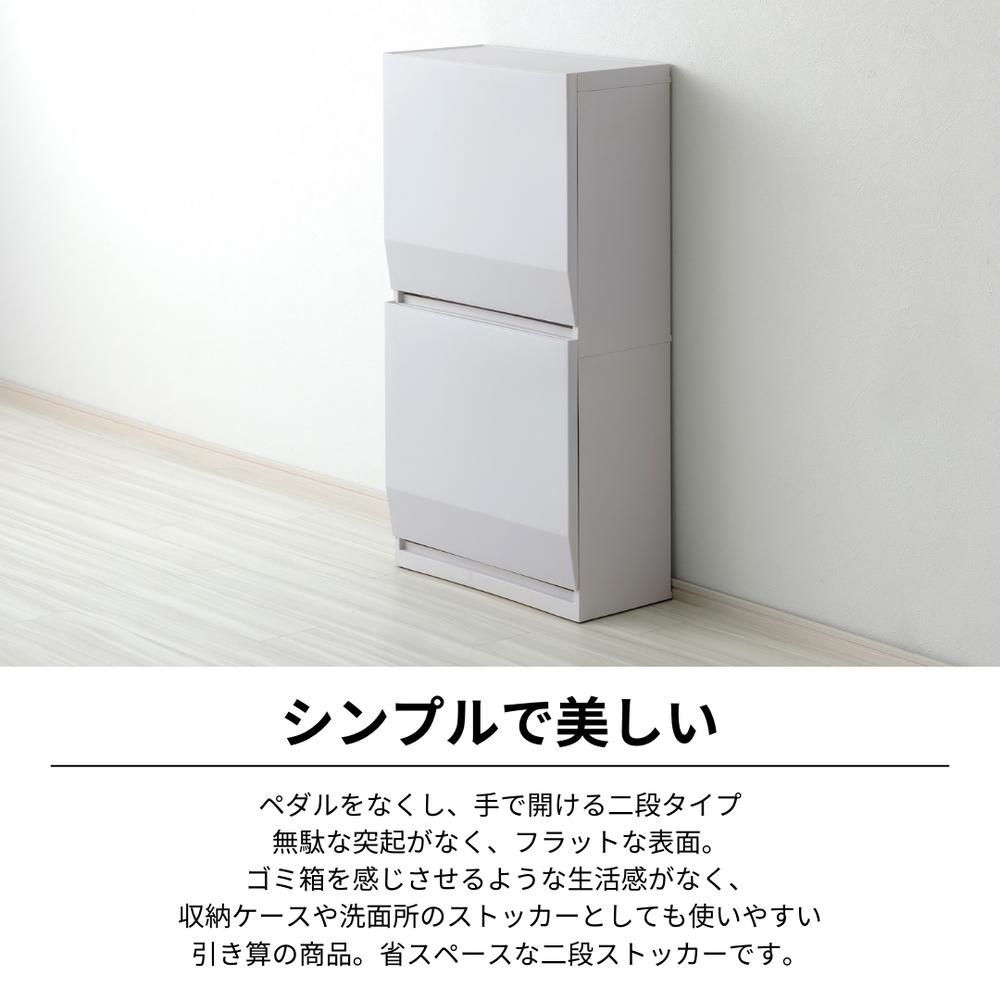 ＼レビュー特典有/2025新商品 通路で使える ワイド 分別 ゴミ箱 2段 45L 45リットル 【在庫有り】| ごみ箱 ごみばこ ダストボックス ダストBOX ストッカー 縦型 スリム コンパクト 省スペース プラスチック ふた付き フタ付き 蓋付き ペダル 日本製 缶 ビン ペットボトル