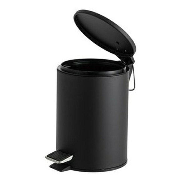 【5個セット】テラモト(TERAMOTO) ペダルボックス(静音タイプ) ブラック 5L DS-238-705-7 [法人限定] | ペダルボックス 静音タイプ ゴミ箱 5L テラモト ブラック ホワイト スチール製 ゴミ捨て ダンパー付き 中容器付 再生ポリプロピレン スチール粉体塗装 屋内用 [2]