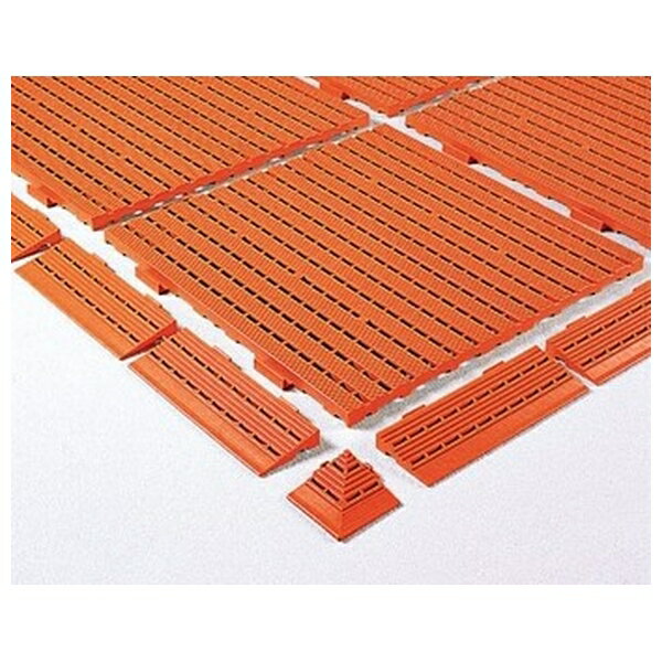 【箱売り 40個セット】テラモト(TERAMOTO) エコジョイントスノコ 中ふち オレンジ 100×300 MR-091-094-5 [法人限定] | エコジョイントスノコ ふち テラモト マット 専用ふち スノコ 中ふち エコ スノコ用ふち ポリエチレン 再生樹脂 耐候剤 防止 つまずき防止