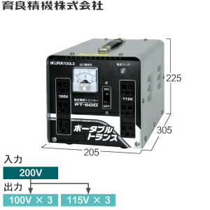育良精機(イクラ)　PT-50D　ポータブルトランス　AC200V　変圧トランサー(屋内用)　降圧専用【在庫有り】【あす楽】