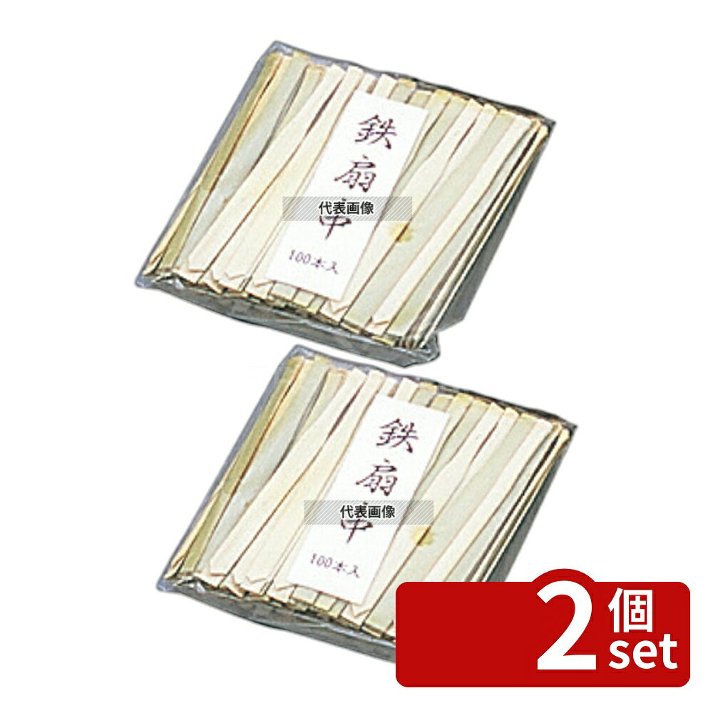 【2個セット】萬洋 竹 鉄扇串 (100本入) 90mm 青竹 90 厨房消耗品 No.5412900