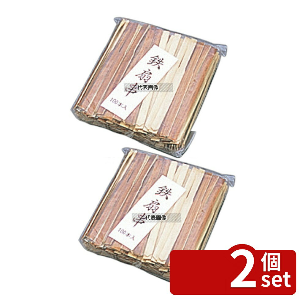 Bamboo Skewers - 【2個セット】萬洋 竹 鉄扇串 (100本入) 100mm 茶 100 厨房消耗品 No.5413000