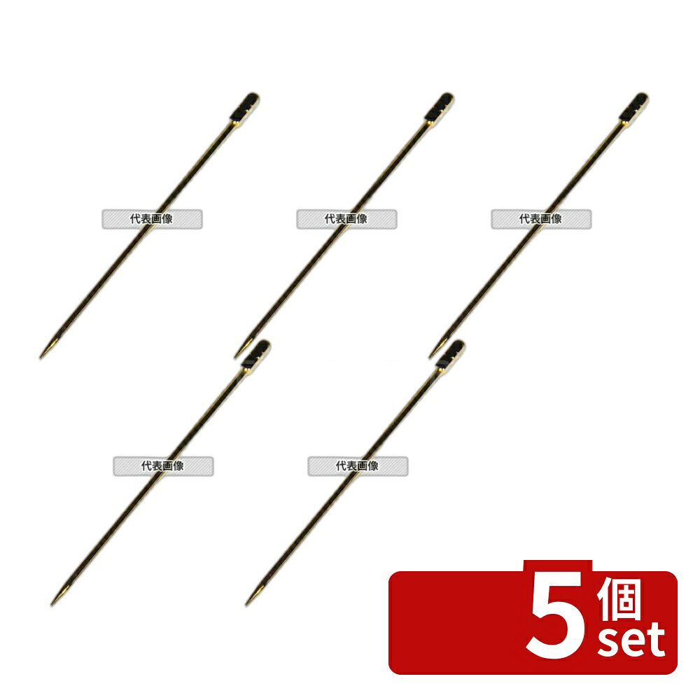 【5個セット】18-8(ステンレス) 金メッキ オードブルピン (6本入) 角棒型 80 楊枝 No.5565801