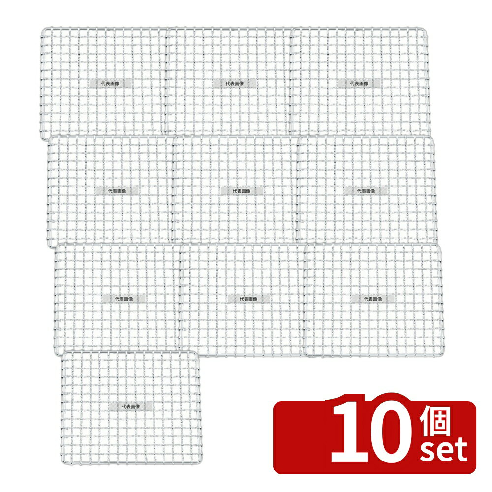 【10個セット】EBM(江部松) 業務用 焼アミ (手無) クロームメッキ 33cm 35411 330×300 アミ No.5587200