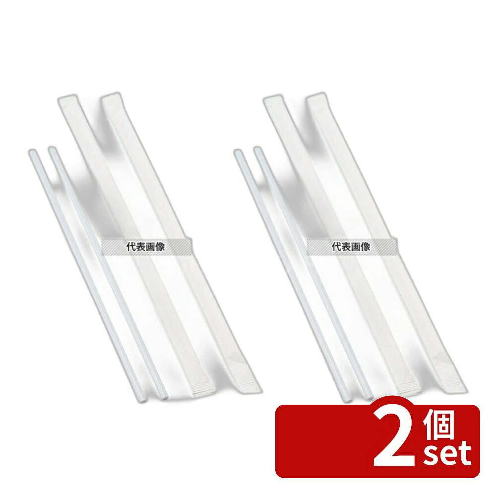 【2個セット】ストレートストロー紙袋入 (500本入) φ4.5×180mm φ4.5×180 ストロー No.5900210