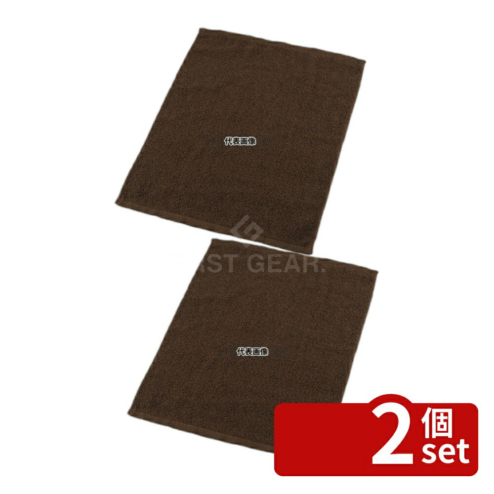 【2個セット】ミューファン 抗菌おしぼりタオル #120 (12枚入) 茶 340×440 タオル No.6485700