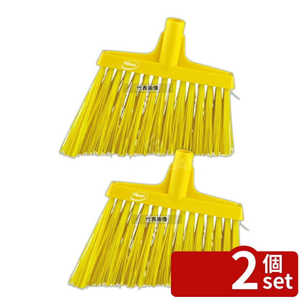 【2個セット】ヴァイカン フロアーブルーム ハードタイプ 29146 イエロー 240×37 ブラシ No.4190300(4.0)