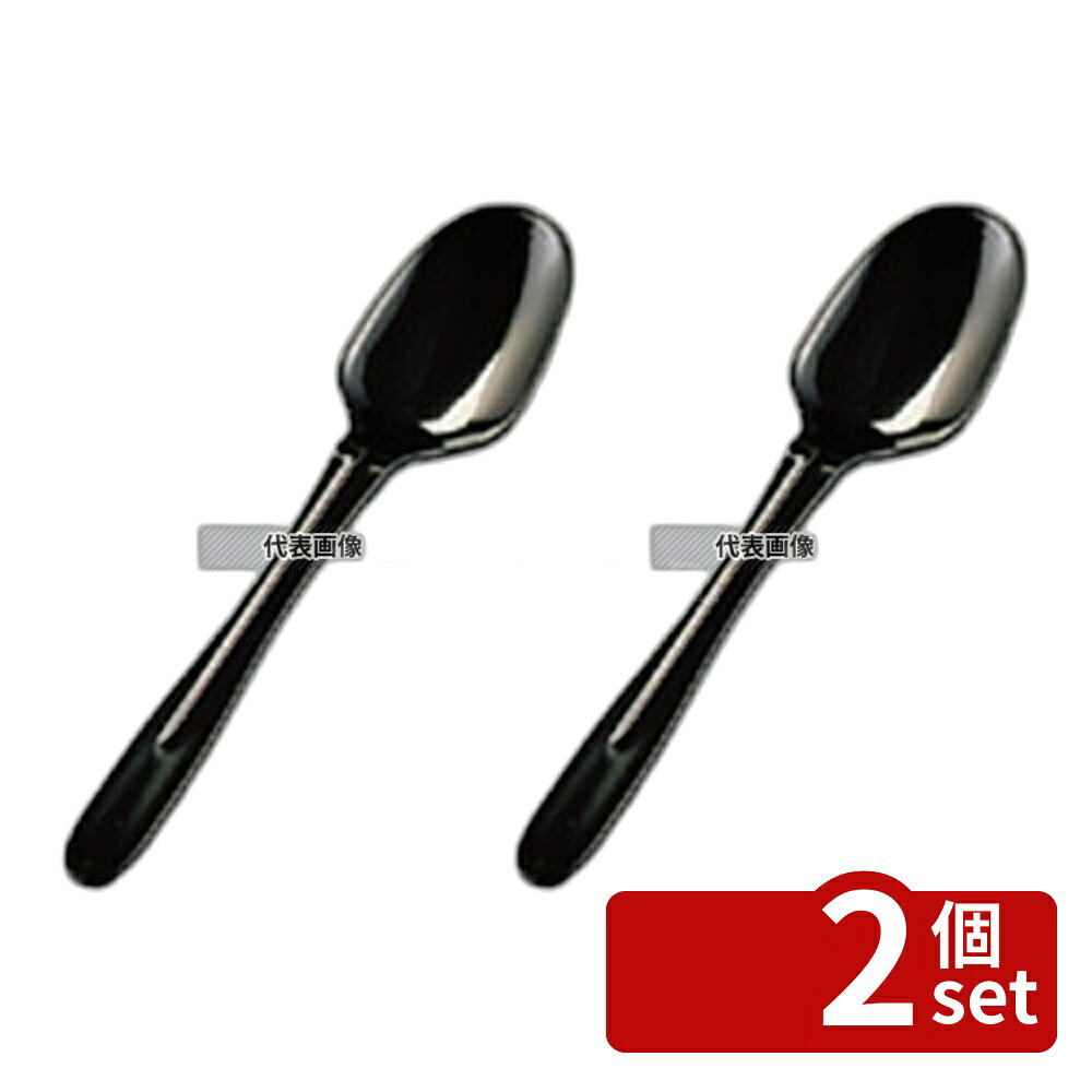 【2個セット】ホウケン産業 袋入スプーン160 (100本入) ブラック 160 厨房消耗品 No.4370410
