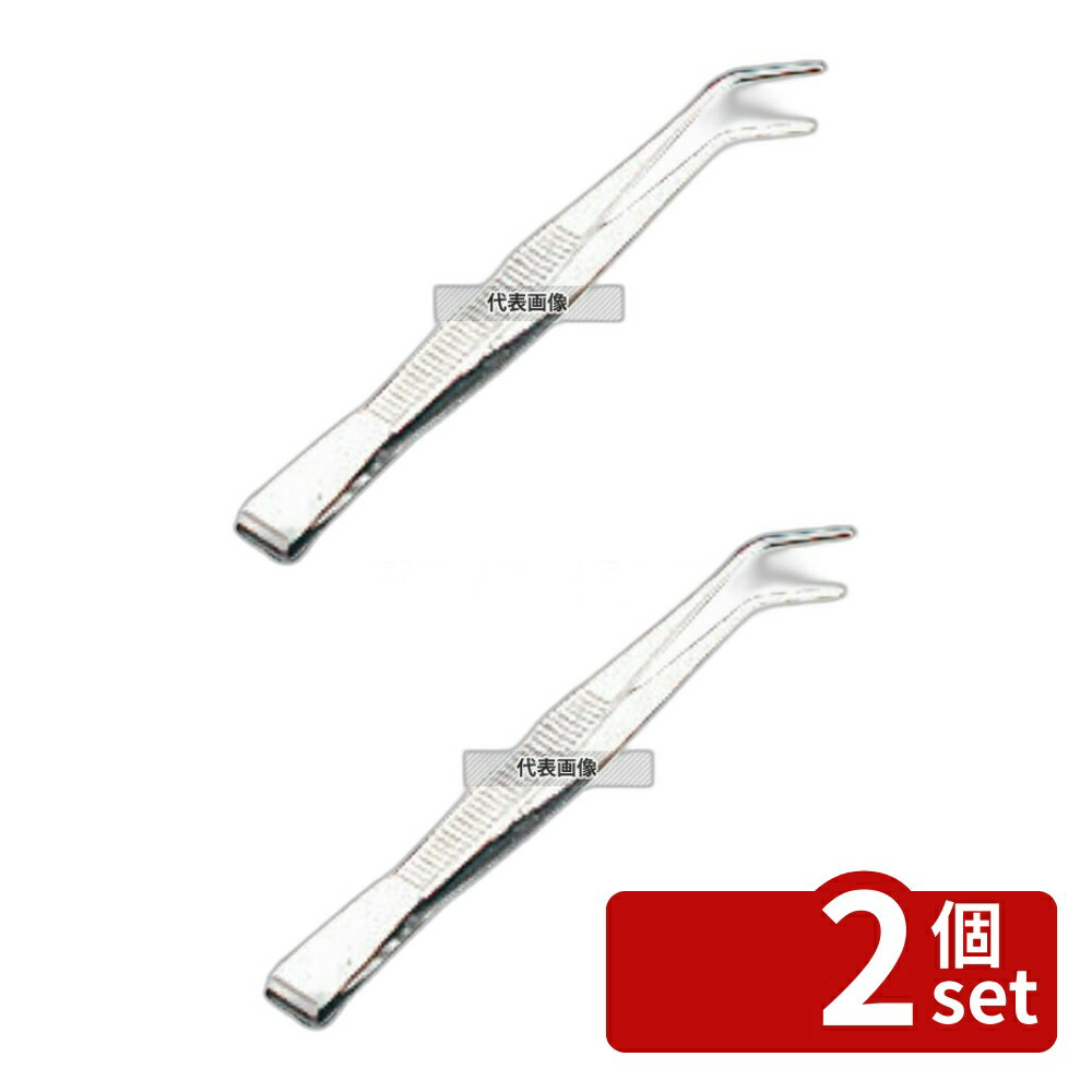 Silicone Containers - 【2個セット】18-0(ステンレス) 先曲 ピンセット 18cm ピンセット No.4875900