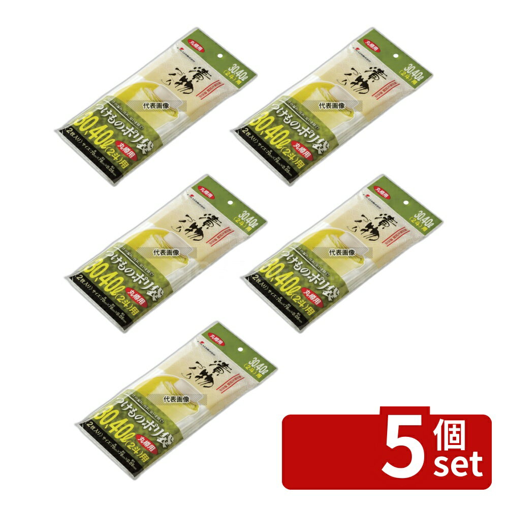 【5個セット】RISU(リス) 漬物樽用ポリ袋 (2枚入) 丸S30・S40型用 700×H780mm ストックポット/保存容器 No.8189210