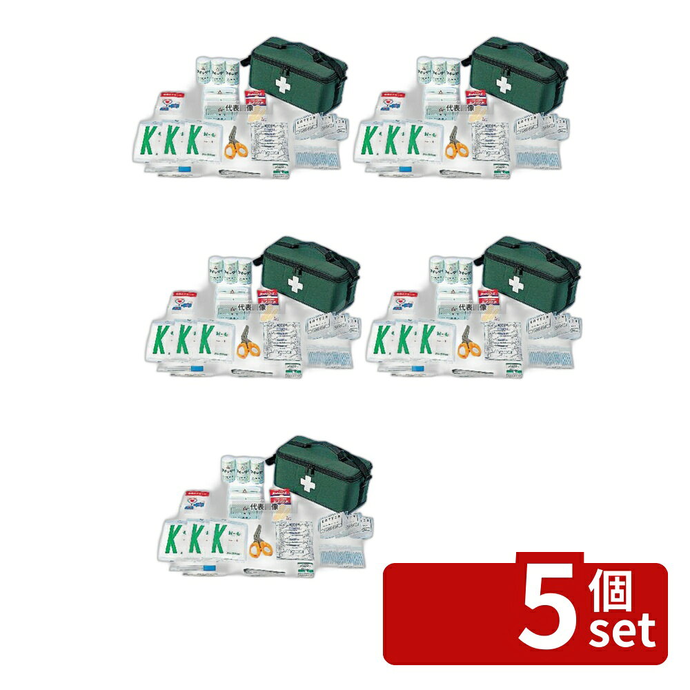 【5個セット】救急箱 災害少人数用 (5~10人用) 290×150×H135 No.8397400