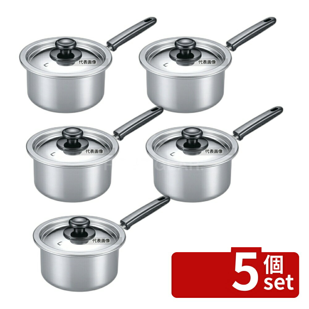 【5個セット】EBM(江部松) モリブデン 実用鍋 (片手) 20cm 3.3L φ230 鍋全般 No.7034600(3.0)