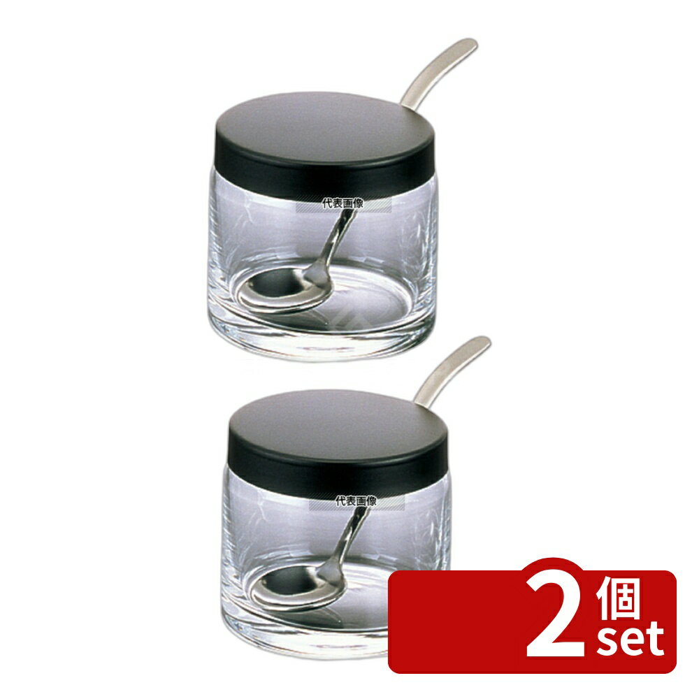 【2個セット】ガラス シュガーポット No.8567 クリア φ74×H62 カフェ/サービス用品/トレー No.7541800
