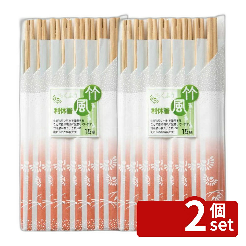 Disposable Chopsticks - 【2個セット】やなぎプロダクツ 竹割箸利久15膳 | 竹割箸 竹箸 竹製箸 利休 重ね箸 環境配慮 おしゃれ箸 使い捨て箸 21cm 箸セット 食器 竹 バーベキュー箸 料理箸 天然素材 薄型箸 デザイン箸 便利箸 割箸 バイオマス箸 健康志向 食品衛生法適合 竹材 使いやすい箸