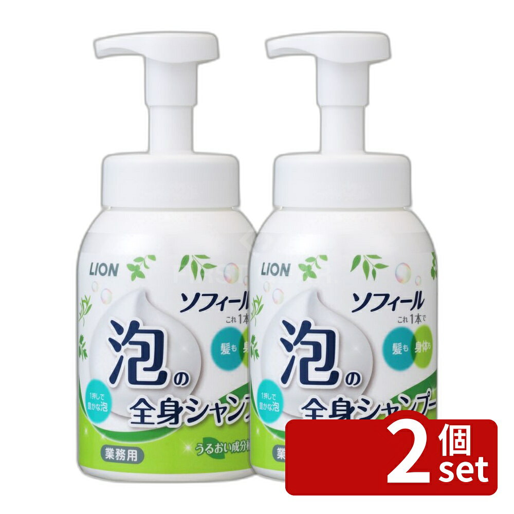 ＼レビュー特典有／【2個セット】ライオンハイジーン ソフィール 泡の全身シャンプー [単品内容量/500ml] | ライオン シャンプー 泡 全身シャンプー 植物性セラミド 弱酸性 ヘアケア ボディケア ニオイチェンジ 香料 グリーンハーバル 大容量 業務用 肌に優しい 泡立ち良好
