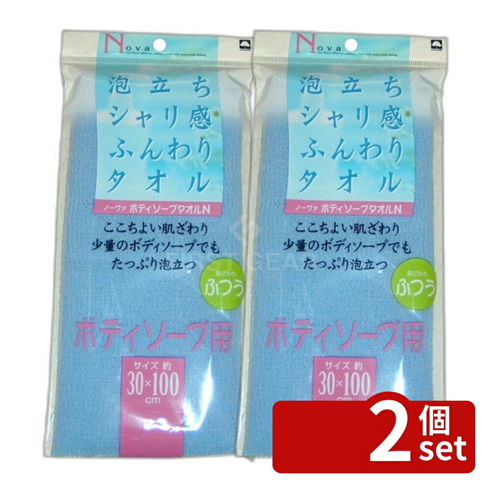 【2個セット】キクロン ノーヴァ ボディソープタオルN ブルー [単品内容量/1枚] | ボディタオル ボディソープ ふわふわ 泡立ち シャリ感 ナイロンタオル キクロン タオル ブルー お風呂 風呂用品 手洗い バス用品 清潔感 スポンジ シャワータオル 洗う