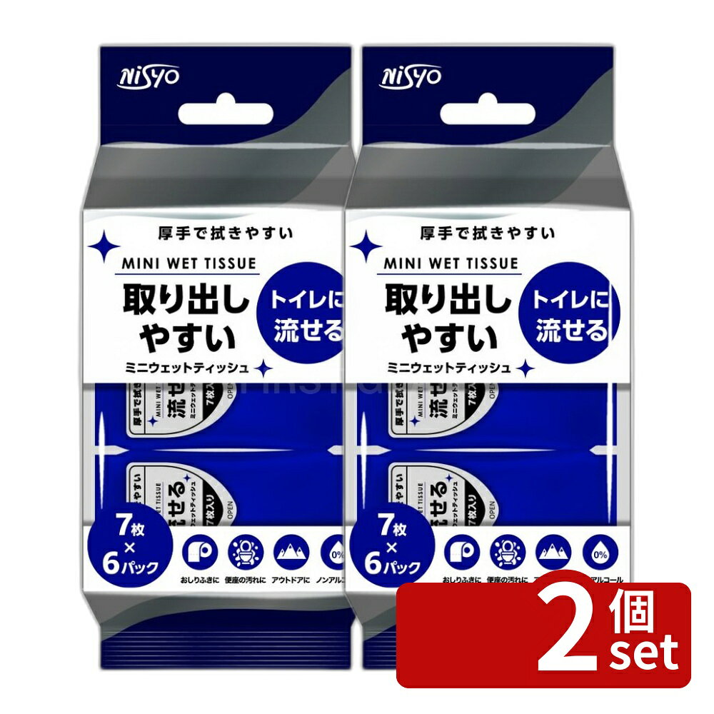 ＼レビュー特典有／【2個セット】日翔 流せるミニウェットティッシュ6P [単品内容量/6個] | トイレに流せる ウェットティッシュ 日翔 ミニウェットティッシュ アウトドア おしりふき 便座 汚れ 拭きやすい 大判 厚手 取り出しやすい コンパクト 便利 持ち運び 衛生的 シート first23-19858159 セミプロDIY店ファースト パッケージ画像