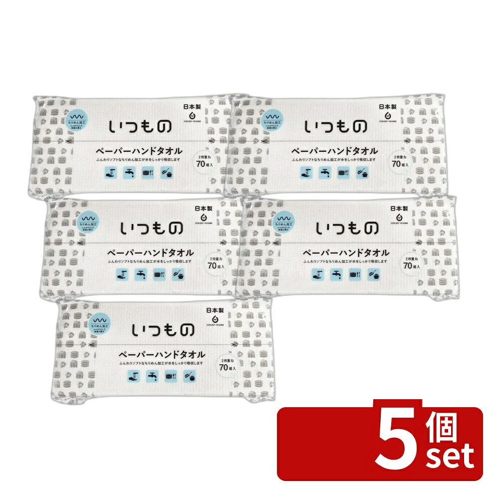 ＼レビュー特典有／【5個セット】服部製紙 NOPー1いつものペーパーハンドタオル [単品内容量/70組] | ペーパーハンドタオル 服部製紙 NOPー1 使い捨てタオル 清潔 お手拭き ペーパーぞうきん 吸水タオル ふんわりタオル ソフトタオル 簡素化 ゴミ減量 手洗い用 日用品 first23-19861666 セミプロDIY店ファースト パッケージ画像