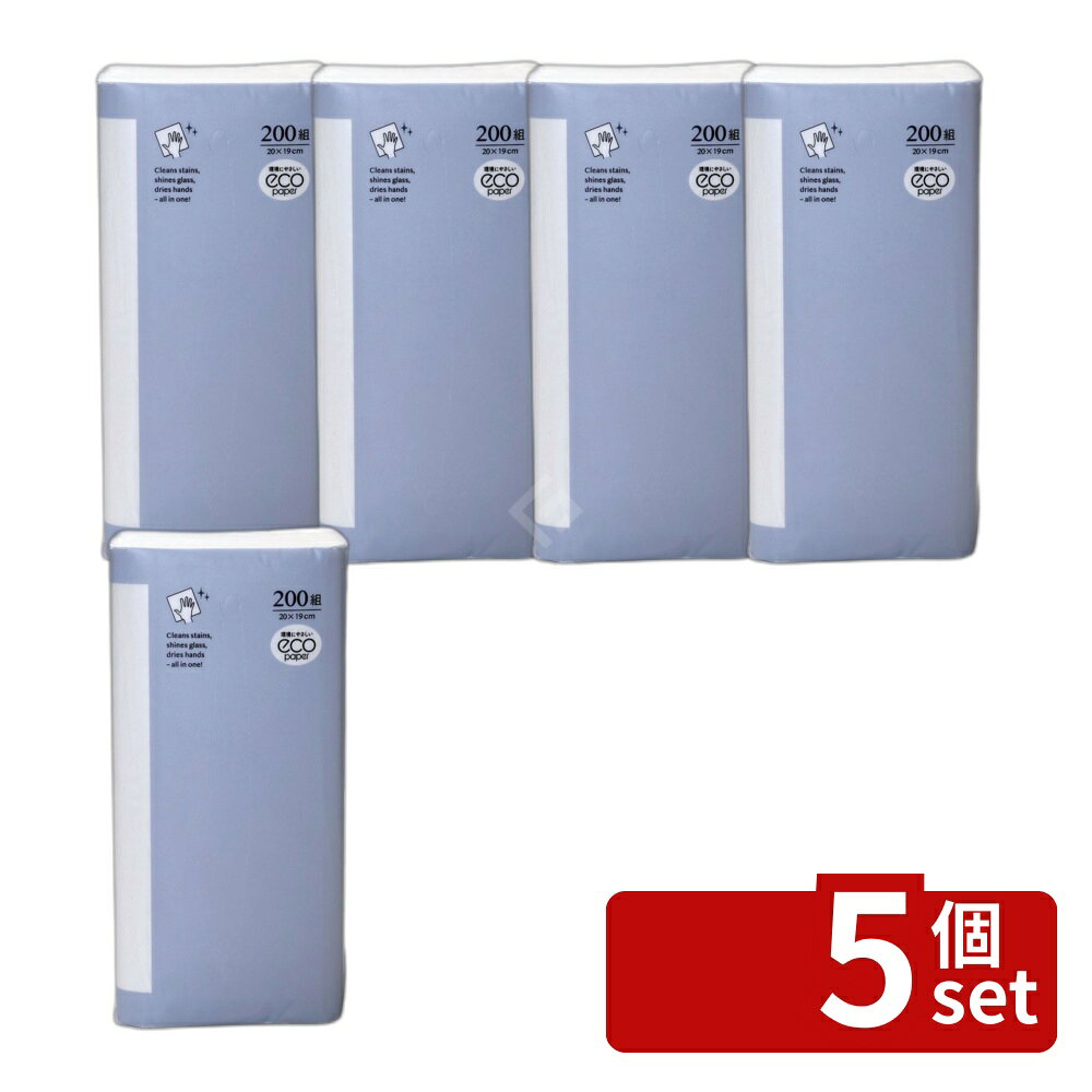 ＼レビュー特典有／【5個セット】明石通商 Eペーパータオル [単品内容量/200枚] | ペーパータオル エコ タオル 明石通商 200組 吸水性 エンボス 使い捨て キッチン 手拭き 水まわり クリーニング お手拭き 柔らかい 家庭用 業務用 換気扇 拭き掃除 料理用 トイレ first23-19860326 セミプロDIY店ファースト パッケージ画像