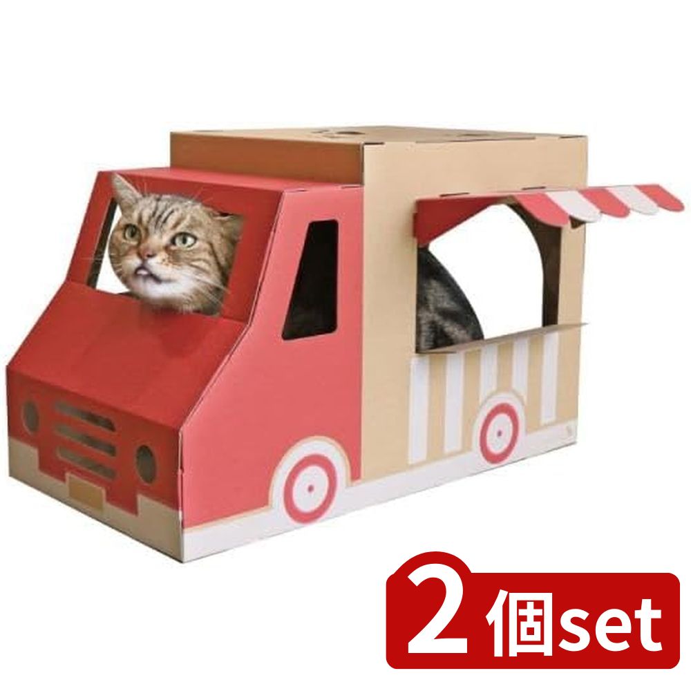 2個set バンドー nekoto てくてくワゴン RTKW-RD | 猫 てくてくワゴン レッド キッチンカー 組立式 日本製 車 お店 キャット ハウス ワ...