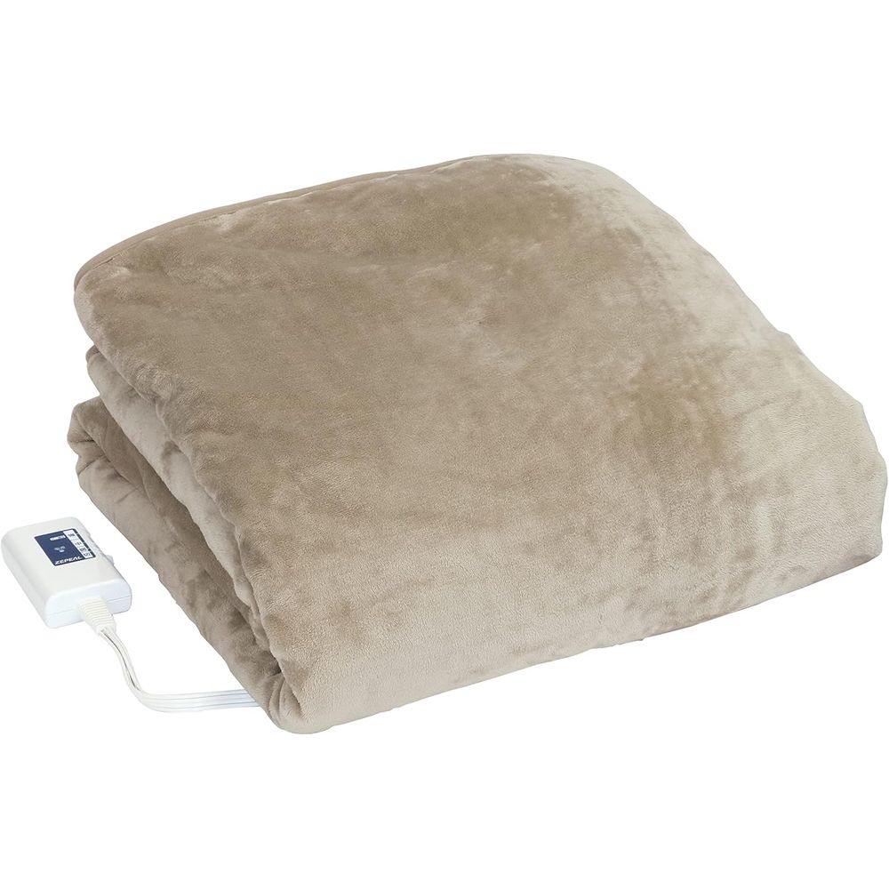 ゼピール 電気掛敷毛布 シャンパン (1枚) | 電気毛布 ダニ退治 あったか 暖かい 毛布 ゼピール 掛敷毛布 ふかふか 電気暖房 サイズ 188×130cm 室温センサー 丸洗い可能 温度調節 スライド調節 約52℃ 約36℃ 約20℃ フランネル