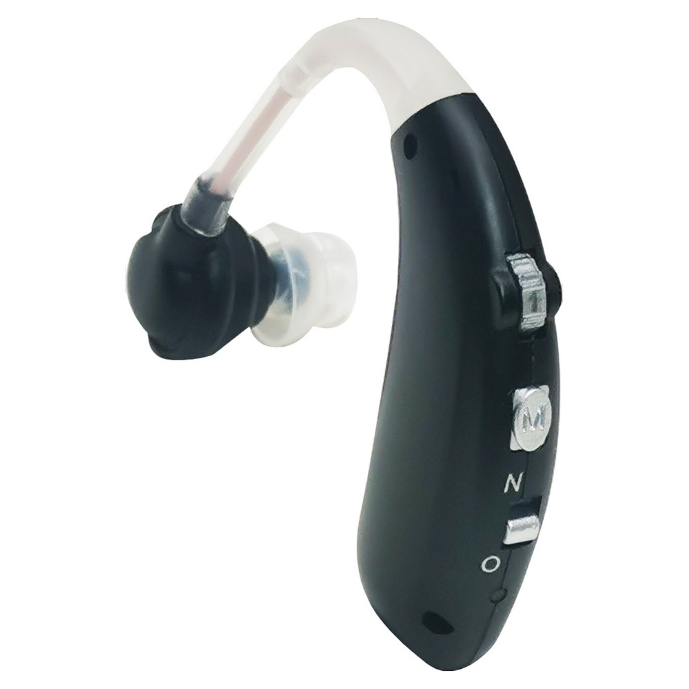 充電式スマート耳掛け集音器2個組[a34539] | 電池不要 耳掛け型 集音器 ブラック