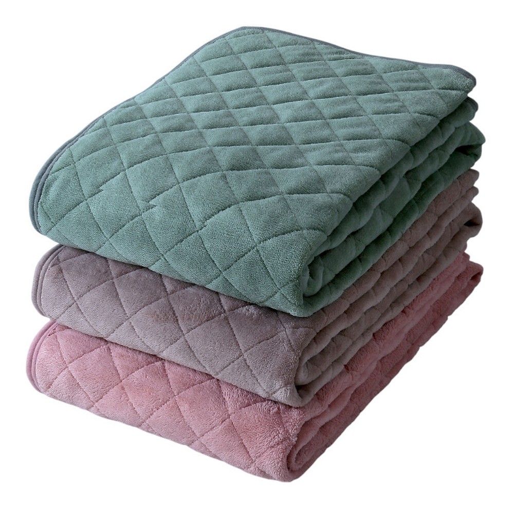 あったか敷きパッド3色組[a35432] | 敷パッド セット ピンク ベージュ グリーン 敷き毛布 四隅ゴムバン..