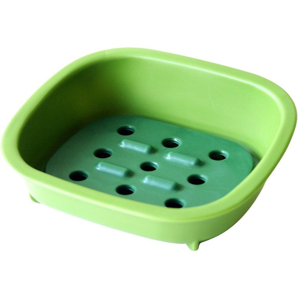 八幡化成 八幡 ヴァーサ プレート V-GR | ヴァーサ プレート 八幡 ソーププレート 抗菌プレート 水切りプレート エラストマー 石けんトレー バスルームトレー 洗面所トレー アクセサリートレー すのこプレート 消臭プレート 日本製トレー 軽量トレー