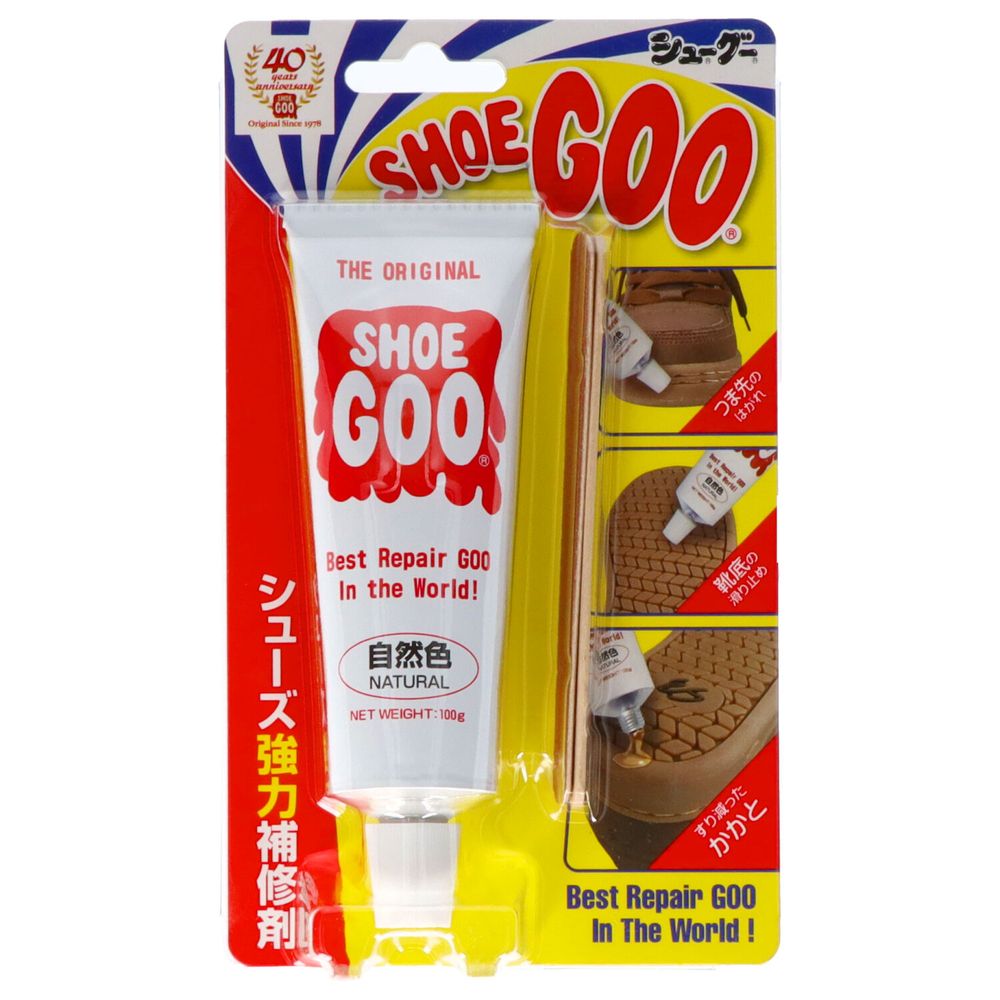 コロンブス シューグー ナチュラル [単品内容量/100g] | シューグー 靴修理 補修剤 接着剤 靴補修 ソール修理 かかと修理 シューズ補修 補修材 靴底補修 DIY修理 スニーカー修理 革靴修理 ブーツ修理 自宅修理 自分で修理