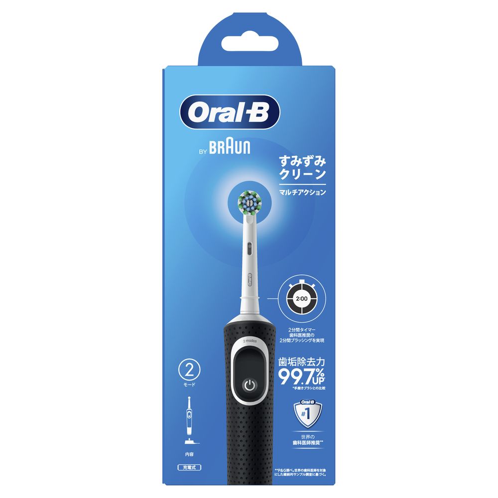 P&G D100 すみずみクリーン マルチアクション [単品内容量/1本] | P&G 電動歯ブラシ オーラルB ブラウ..