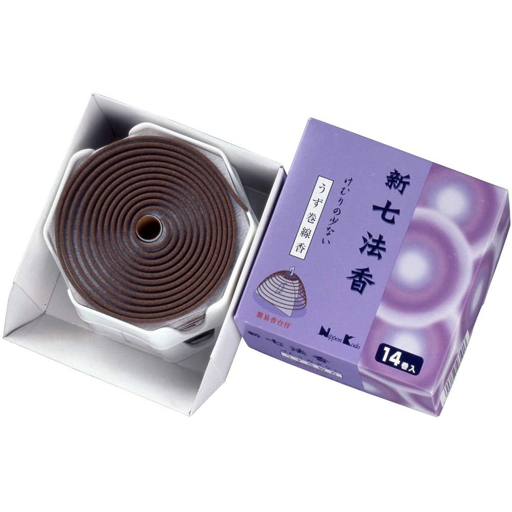 ＼レビュー特典有／日本香堂 けむりの少ない新七法香 [単品内容量/14個] | 日本香堂 お線香 渦 ...