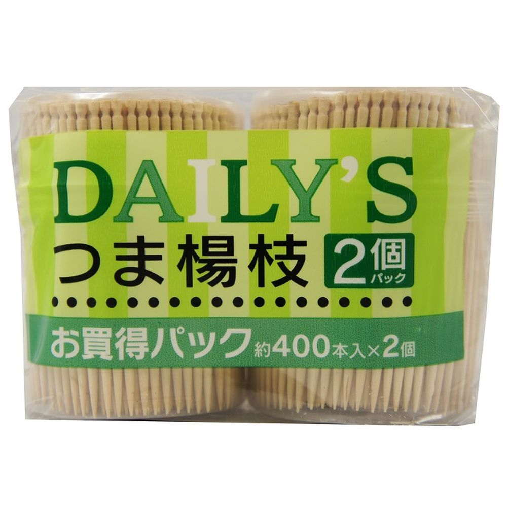 大和物産 デイリーズ楊枝SLー400(N) [単品内容量/2個] | デイリーズ つま楊枝 大和物産 つまようじ 白樺材 楊枝 キッチン 雑品 アウトドア 食卓 料理用 使い捨て 手軽 便利 環境に優しい 中華人民共和国 中国製