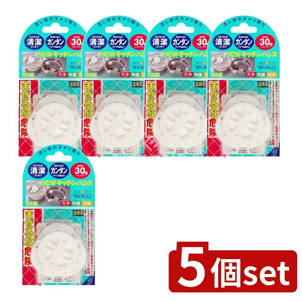 【5個セット】 リィード NEWキッチンハンズ30G [単品内容量/1個] | ウエルコ キッチンハンズ 排水パイプ 日用品 雑貨品 台所洗剤 便利商品 流し台 ストレーナー ゴミ受け カゴ 日本製 収納 キッチン掃除 掃除用品 便利グッズ