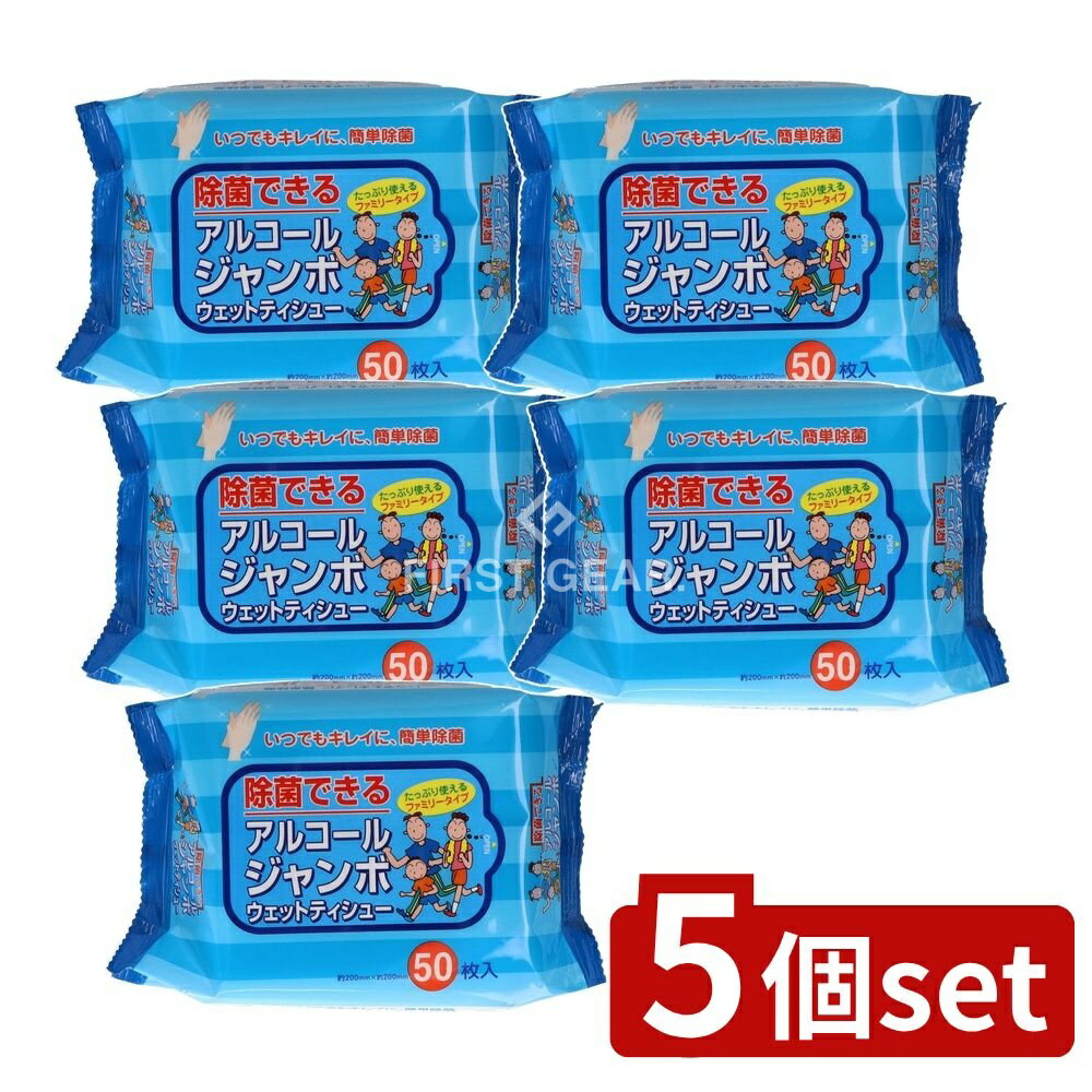 ＼レビュー特典有／【5個セット】 ペーパーテック アルコールジャンボウェットティッシュ [単品内容量/..