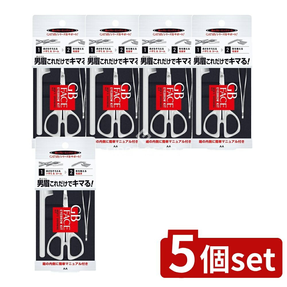 ＼レビュー特典有／【5個セット】 マンダム ギャツビー メンズ アイブローキット [単品内容量/1個] | ギャツビー メンズ アイブローキット 眉毛 ツール スキンケア コスメ ハサミ コーム 毛抜き 男性用 収納ケース メンズコスメ 男性ビューティー